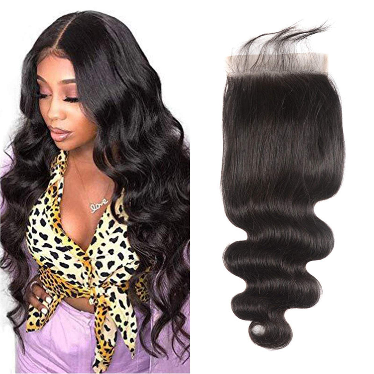 6X6 Lace Closure Human Hair Pre Plucked Closure Body Wave Brazilian Virgin Hair 6X6 Colsure With Baby Hair High Density Real Hum