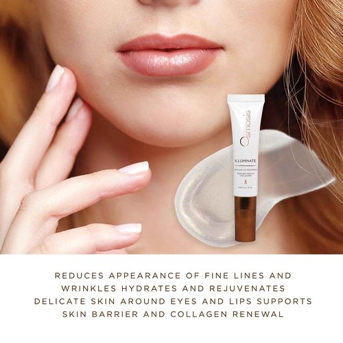Osmosis ILLUMINATE Hydrating and Firming Eye & Lip Treatment with Niacinamide and Peptides for Aging, Dry, and Tired Skin, 0.43 fl oz