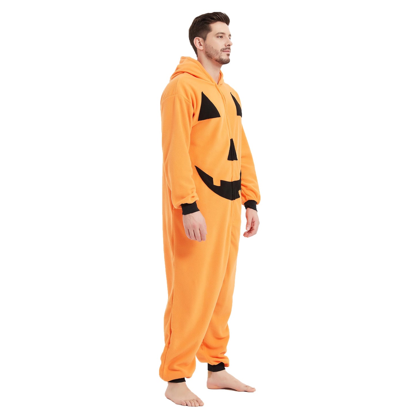 MAJ&COS Pumpkin Costume Halloween Onesies Animal Pajamas Onesie Adult Cartoon Cosplay Christmas For Women Men