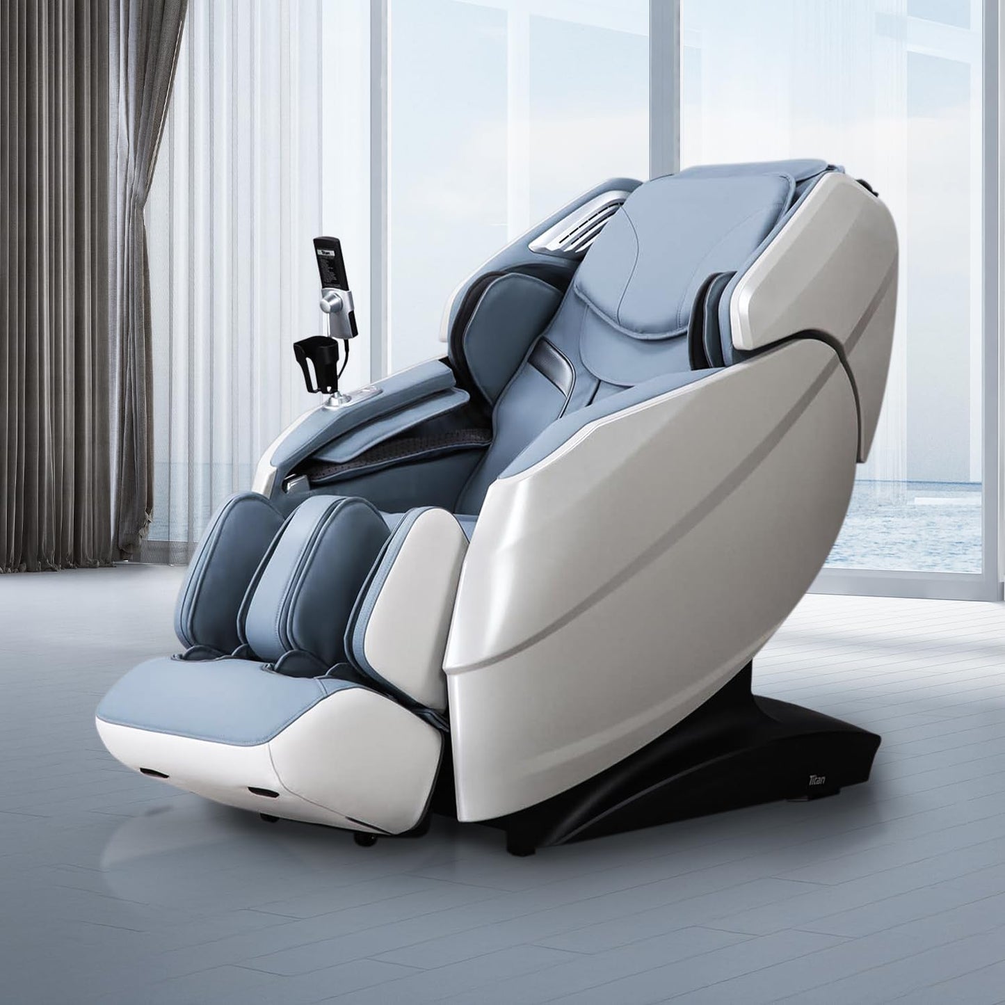 Titan Rejūv 4D l Full Body Massage Chair l Soothing Heating Therapy l Stretching Program l Intelligent Health Detection l Ai Series l Voice Recognition l Zero Gravity Reclining l Space Saving (Blue)