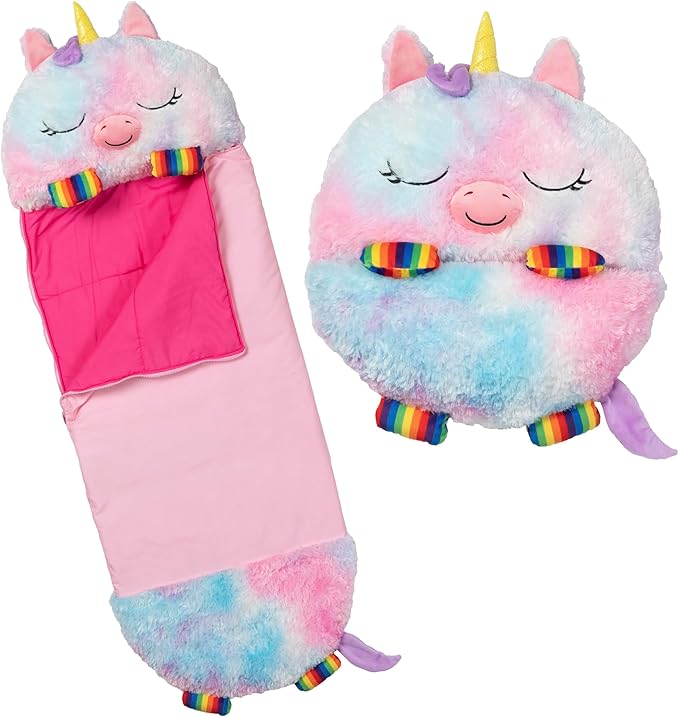 Happy Nappers: Pillow & Sleepy Sack: Medium - Rainbow Unicorn - 54 x 20, Plush Animal Character, 2-in-1 Pillow Sleeping Ba...