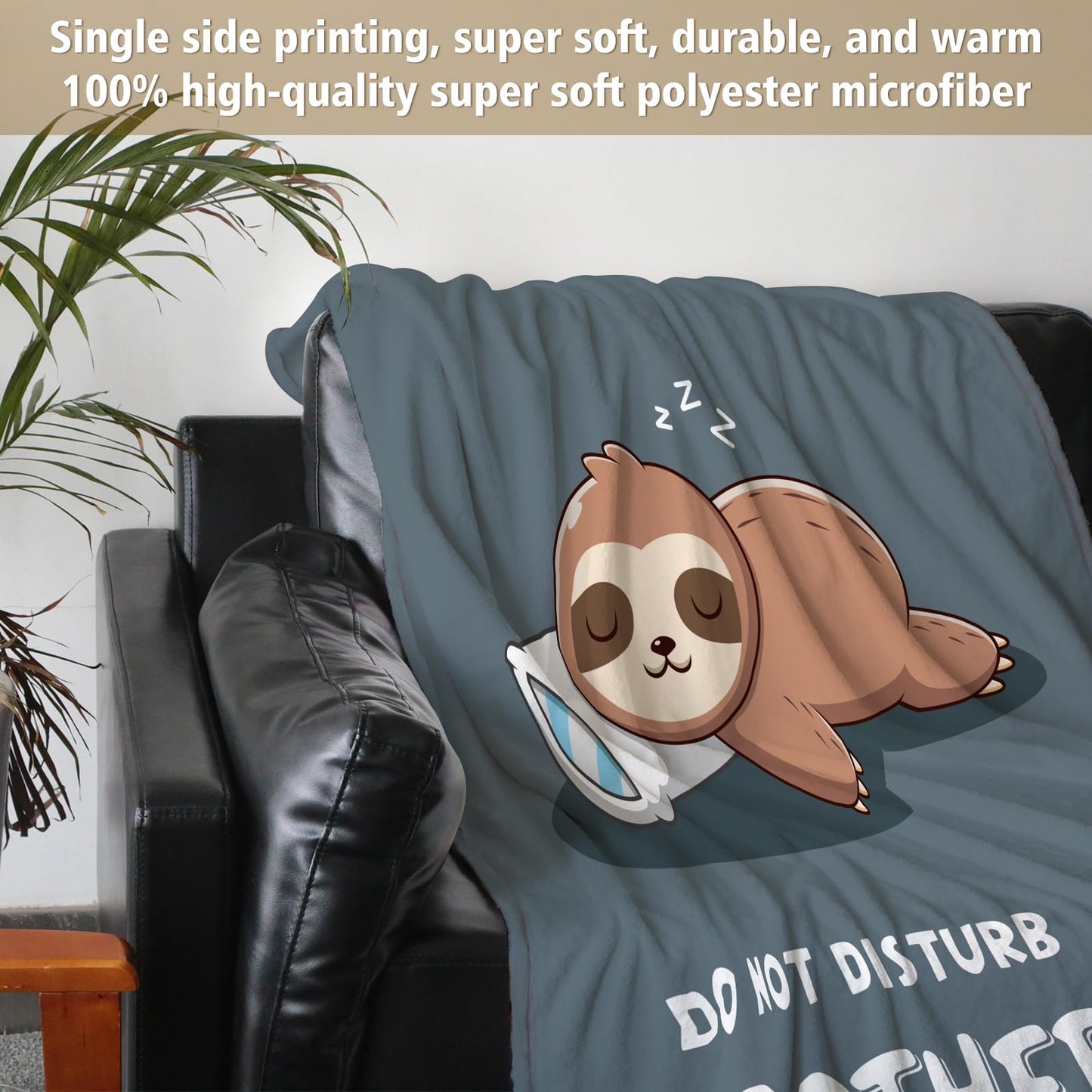 Funny Big Brother Gift, Brother is Charging Sloth Blanket, Birthday Gifts for Brothers Adult, Brother's Gitfs for Christmas Fathers Day, Soft Sloth Throws Blanket for Brothers 60" x 50"