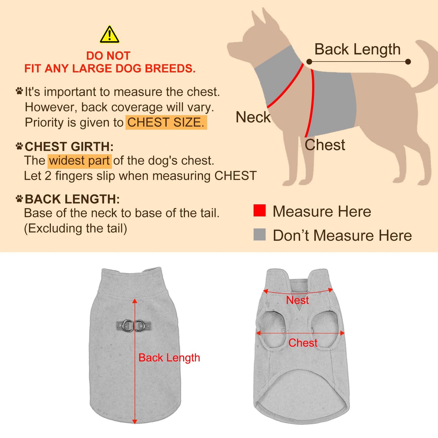 BEAUTYZOO Dog Fleece Vest Sweater Winter Jacket for Small and Medium Large Dogs with D-Ring Leash Cold Weather Coat Hoodie for XS S M Dogs Boy or Girls