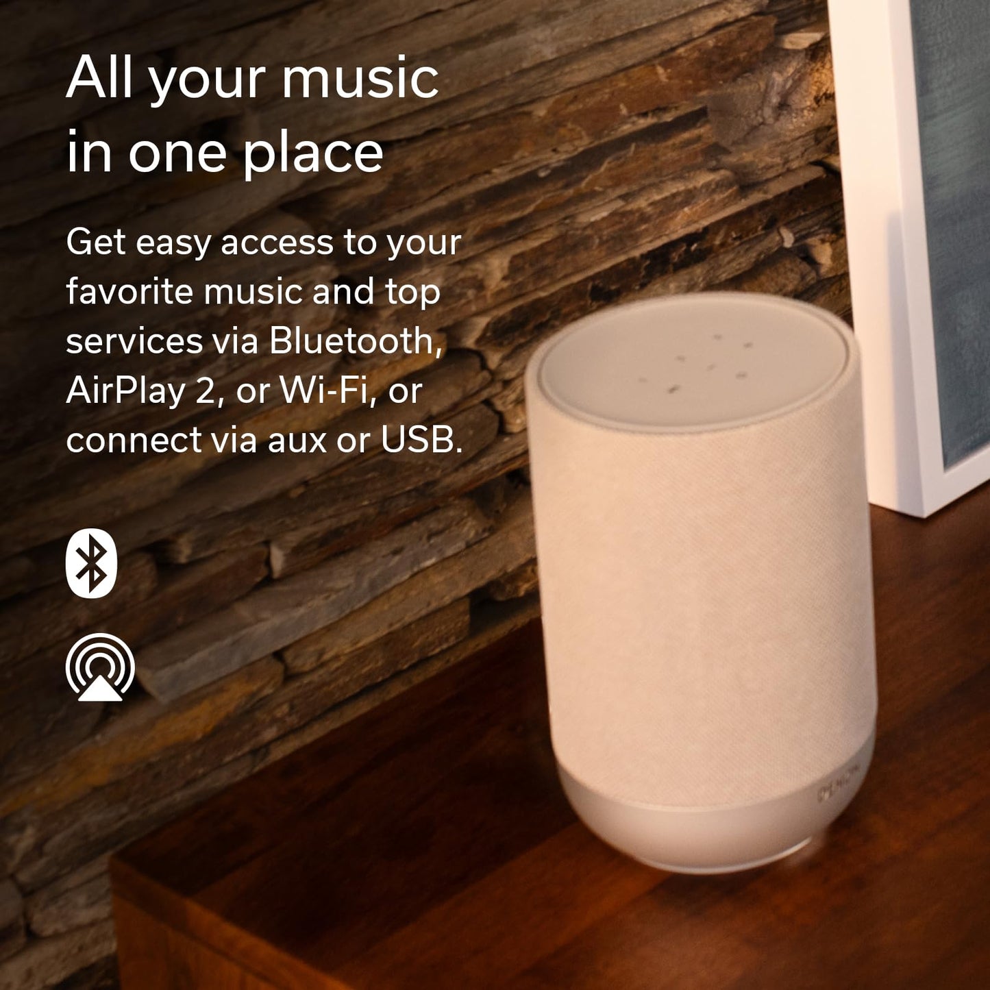Denon Home 200 Speaker, Wireless Speaker with Stereo and 3D Dolby Atmos Music, Home Audio Device, HEOS Multiroom Music Control, Wi-Fi, Bluetooth, AirPlay 2, Charcoal