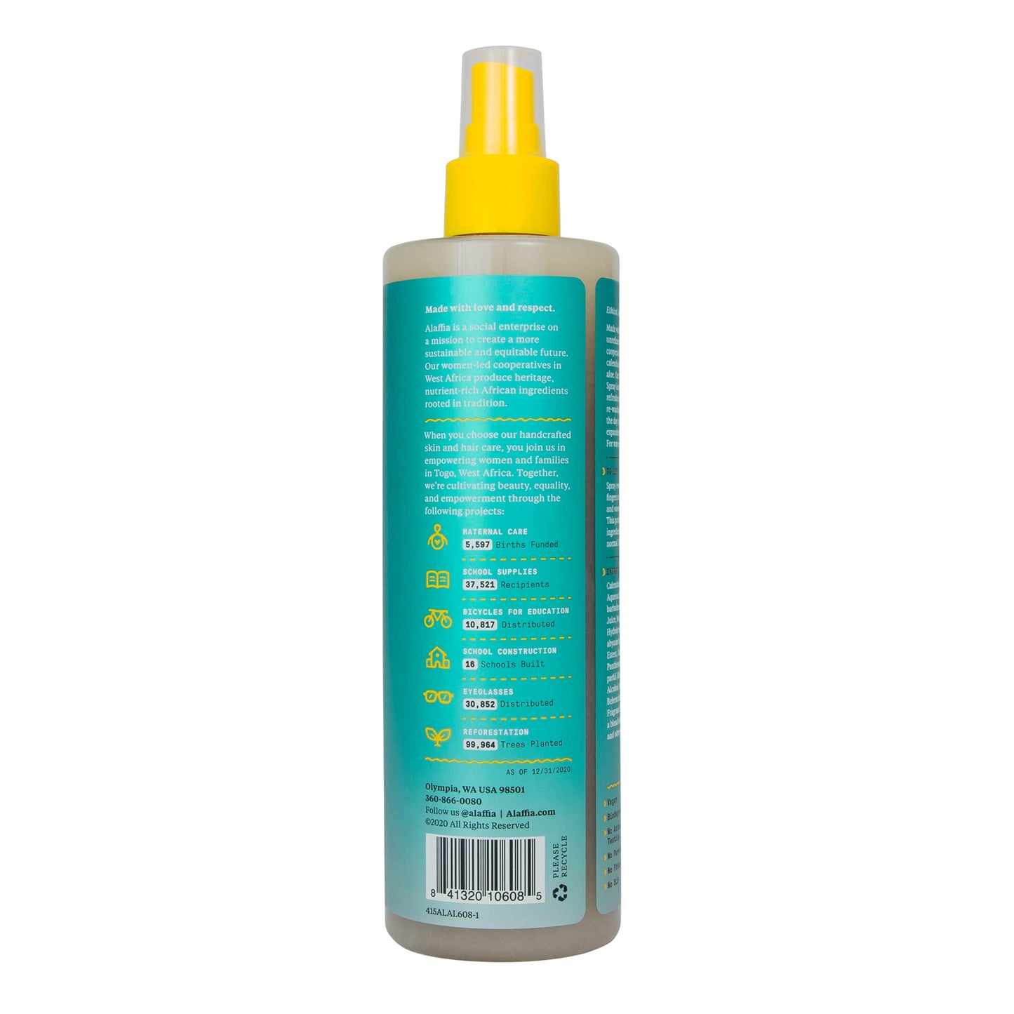 Alaffia Beautiful Curls Curl Enhance Refresher Spray, Wavy to Curly Hair Products, No Sulfates with Shea Butter & Essential Oils