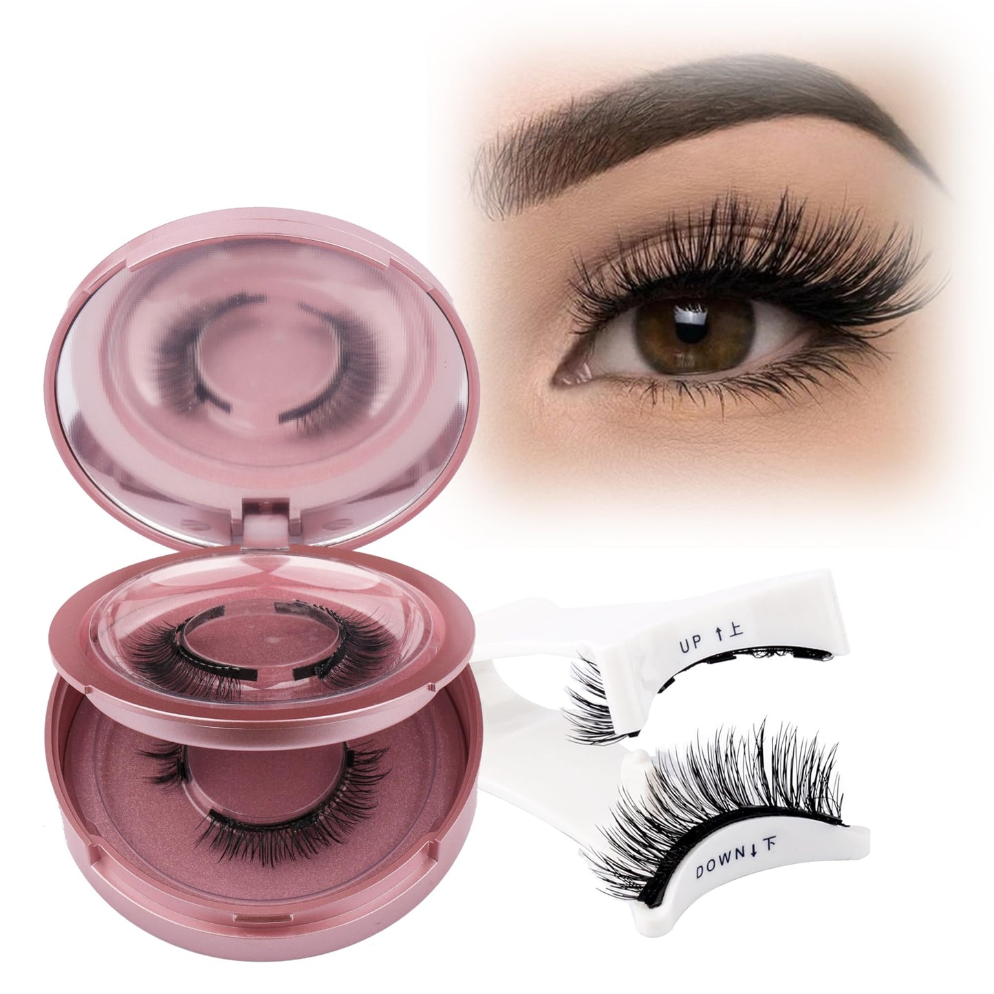 GEMERRY Magnetic Eyelashes with Applicator Soft Reusable Magnetic Lashes Fluffy Look No Glue Needed Lash Kit DIY at Home