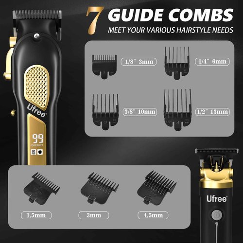 Ufree Beard Trimmer for Men, Cordless Hair Clippers, Electric Razor Shavers for Men, Professional Clippers and Trimmers Set, Cordless Clippers for Hair Cutting