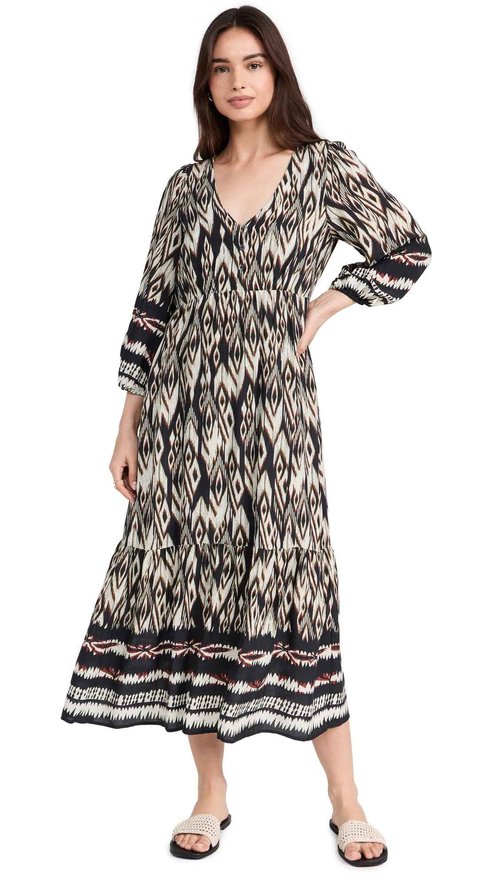 Velvet Women's Catherine Dress, Black/Ecru, M