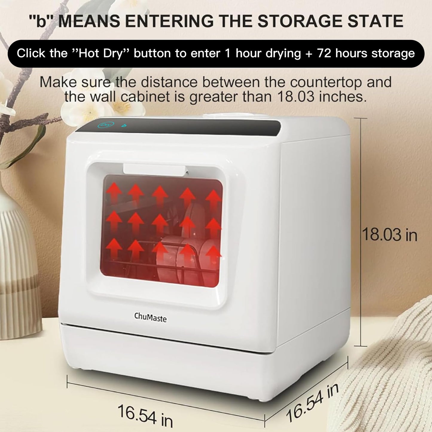 Portable Dishwasher Countertop, Countertop Dishwasher With Water Tank, Counter Top Dishwasher With 5 wash Programs, It can also be connected to the tap. For apartments, dorms, RVs.