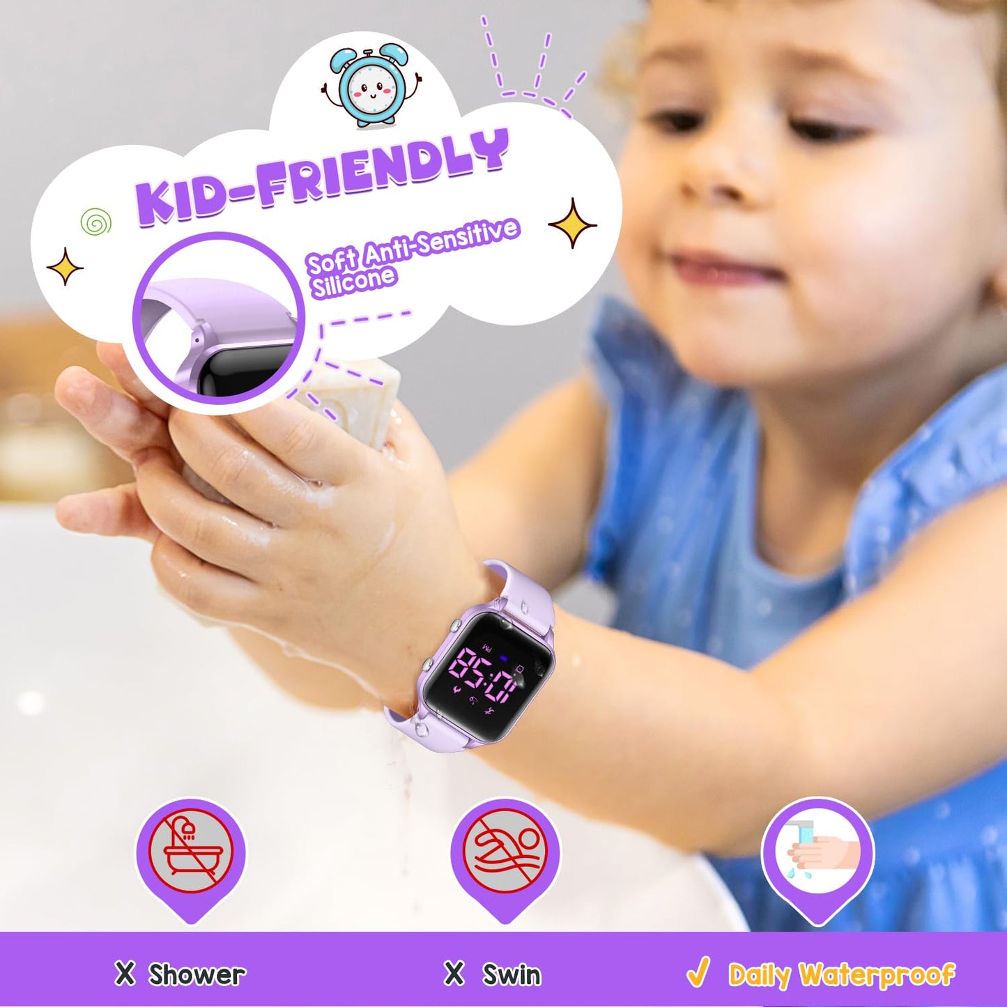 Timever Kids Digital Watches for Boys Girls, Sports Watch with Fitness Tracker, Pedometer, Alarm Clocks, Stopwatch, No App Needed Waterproof Kids Watch, Gift for Teens Student Girls Boys Ages 5-14