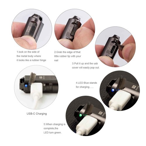 RovyVon A4 Pro Titanium 650 Flashlight Bundle with A3 Grey Aluminium Flashlight USB C Rechargeable EDC Flashlight Water-Resistant, Lightweight- Ideal for Holiday Gift Choice