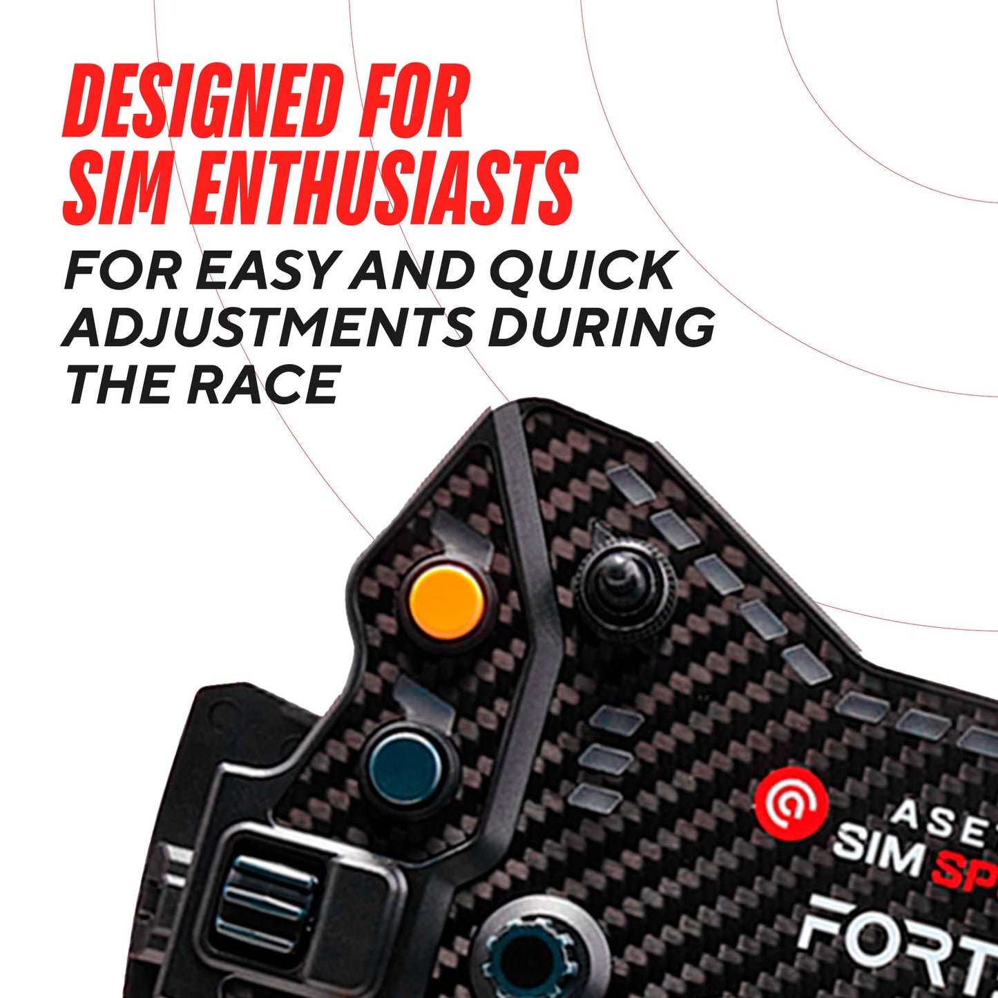 ASETEK Forte GT Button Box | Sim Racing Control Panel for Gaming Steering Wheel | Steering Wheel PC Accessory for Ultimate Racing Experience | High Precision & Customizable Controls