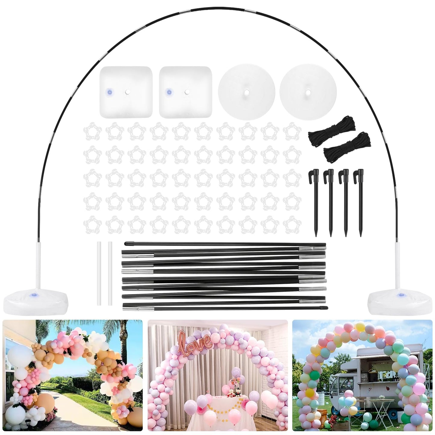 Balloon Arch Kit, 10FT Wide & 7.5FT Tall Adjustable Frame, Balloon Arch Stand ideal for Party Decorations – Wedding, Birthday, Baby Shower Backdrop, Arch for Balloons, Balloons Not Included