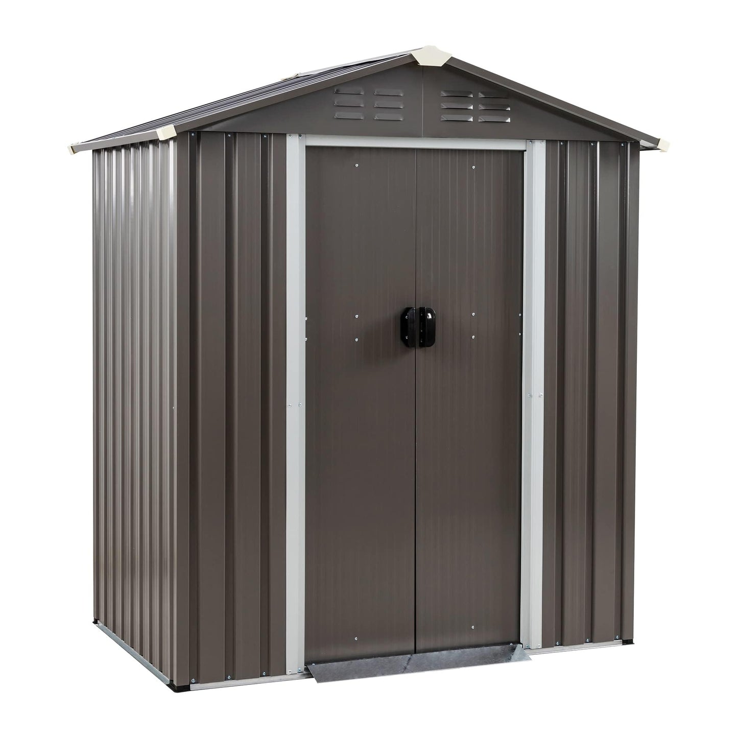 Shintenchi 5x3 FT Outdoor Storage Shed with Window, Lockable Outdoor Waterproof Tool Storage Sheds, Weather Resistant Tool Storage House Shed for Garden, Backyard, Patio Utility Tool Storage,Dark Gray