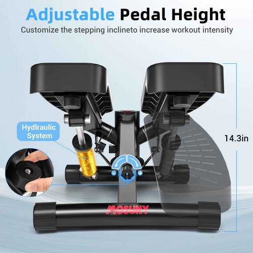 Steppers for Exercise at Home, Mini Stepper with Resistance Bands Full Body Workout Adjustable Heigh Stair Stepper for Home Twist Stepper with 350lbs Loadingt Capacity (with Mat)