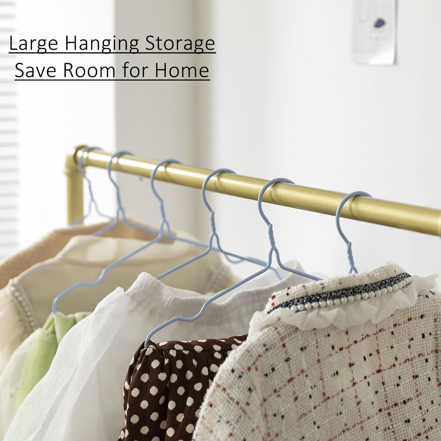 DOFURNILIM Kids Pipes Dress up Racks, Kids Clothing Racks, Child Garment Racks, Hanging Clothes Rod Storage Shelf Organizers Shelves Shelving, Gold Metal
