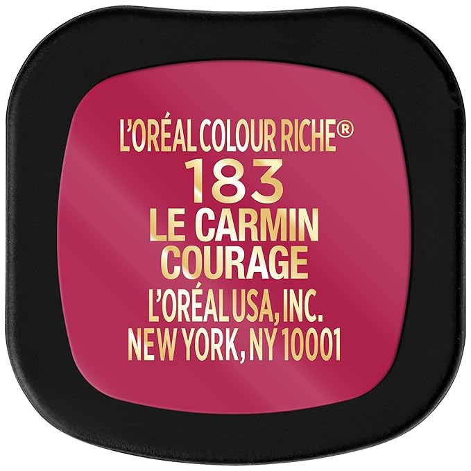 L'Oreal Paris Colour Riche Intense Volume Matte Lipstick, Lip Color Infused with Hyaluronic Acid for up to 16hr All Day Comfort, Le Carmin Courage, 0.06 oz