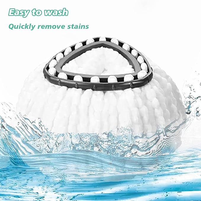 10 PCS Spin Mop Replacement Head,100% Microfiber Mop Heads Replacements with Triangle Spin Mop Head, 360 Degree Round Spin Mop Replacement Head for Easy House Cleaning Floor Mopping