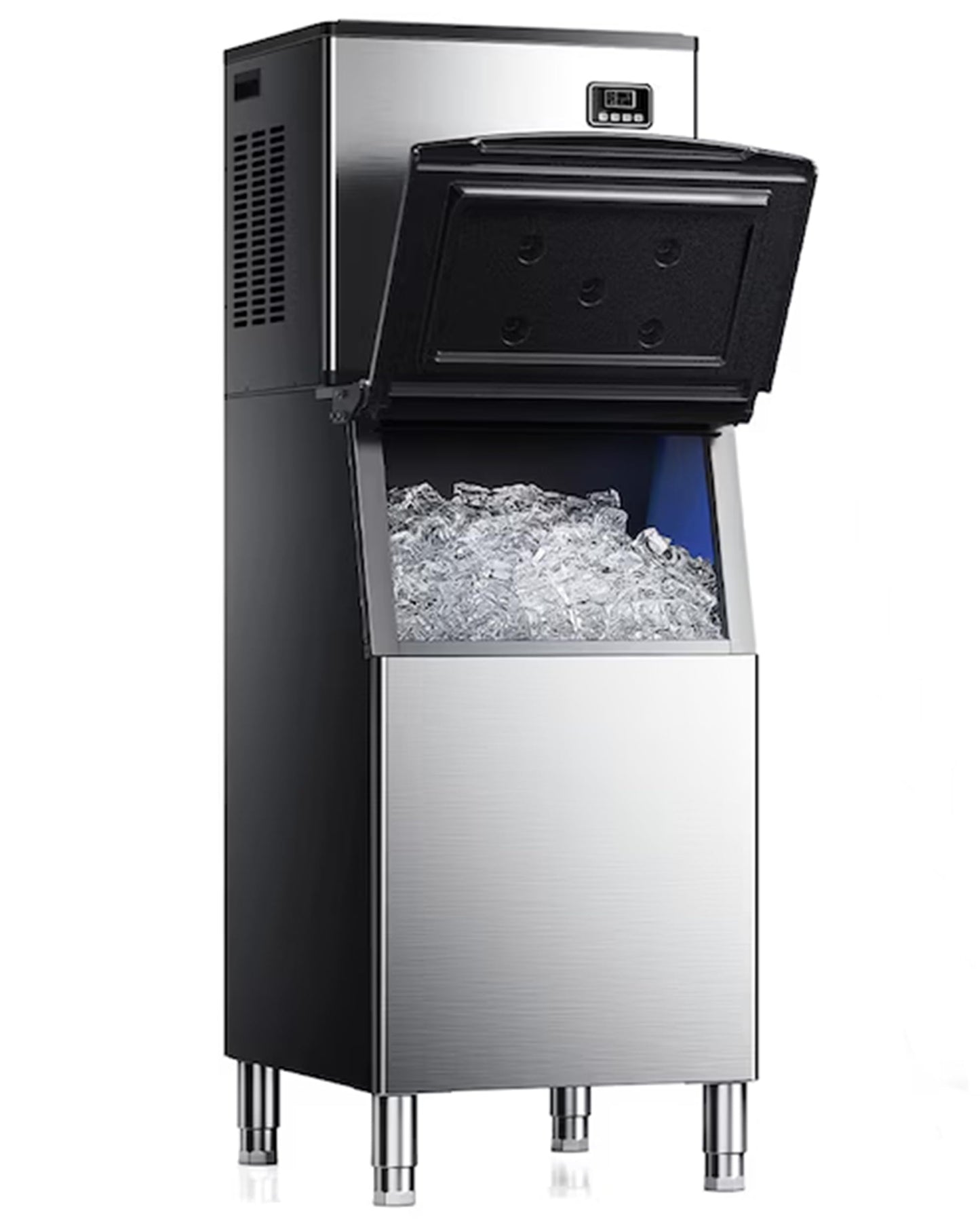 450 lbs/Day Commercial Ice Maker, Industrial Ice Machine with 250 lbs Storage Capacity, Auto-Cleaning Feature, Ice in 8-15 min, Ideal for Bar/Cafe/Restaurant