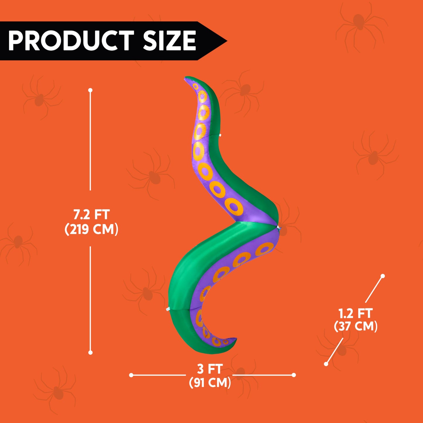 Joiedomi 7.2 FT Halloween Inflatables Octopus Tentacle Outdoor Decorations, Octopus Tentacle with Build-in LEDs Window Decoration Halloween Inflatables with Light Blow Up for Yard Party Decors Outside