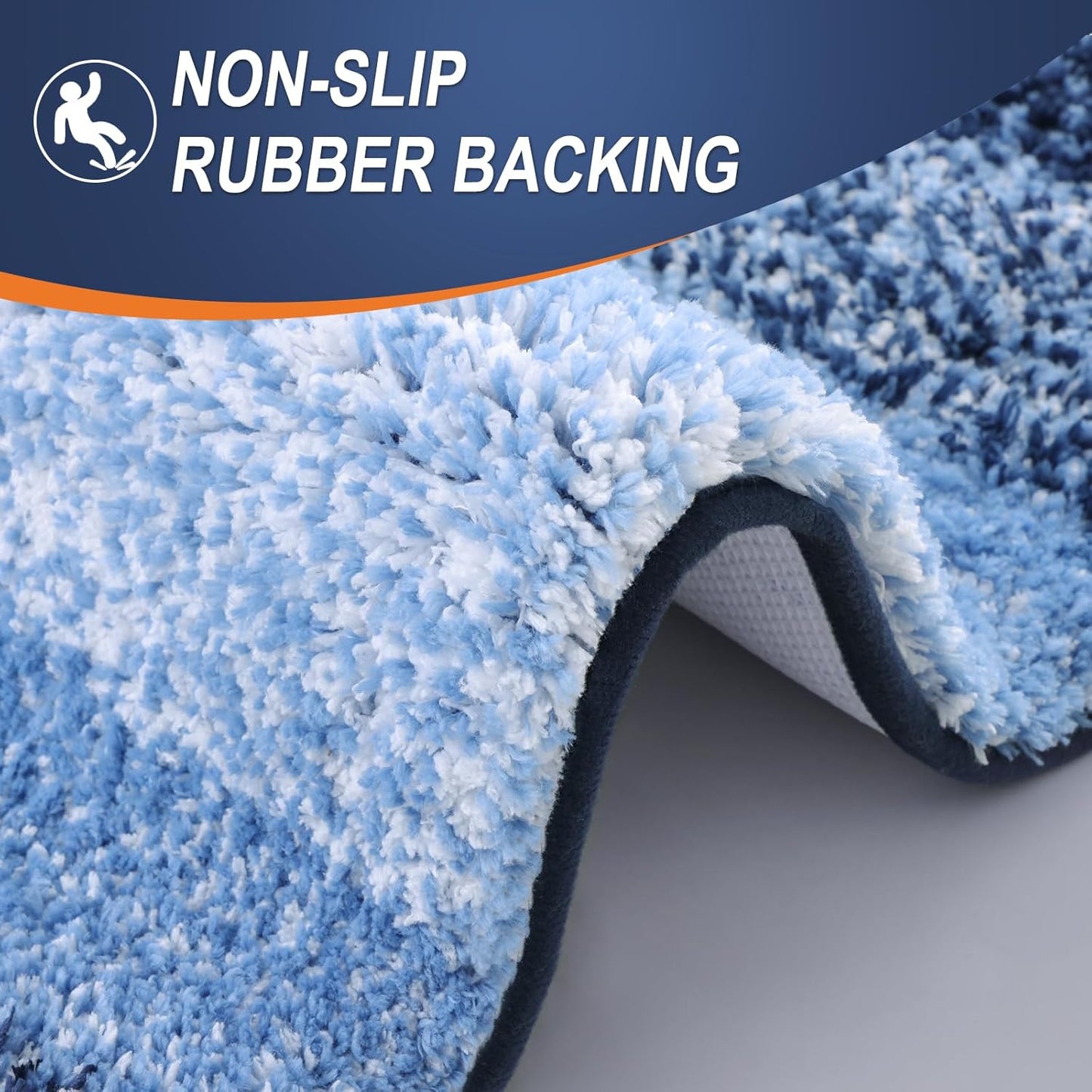 OLANLY Bathroom Rugs Mat 24x16, Extra Soft Absorbent Microfiber Bath Rugs, Rubber Backing, Quick Dry, Machine Washable Bath Mats for Bathroom Floor, Tub and Shower, Home Decor Accessories, Navy