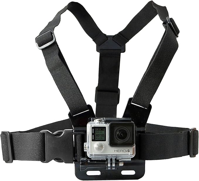 SSE Adjustable Chest Mount Harness for GoPro Hero 3/4/5/6/7/8/9/10/11/12/13/14 – One Size Fits Most – Chest Mount Designed...