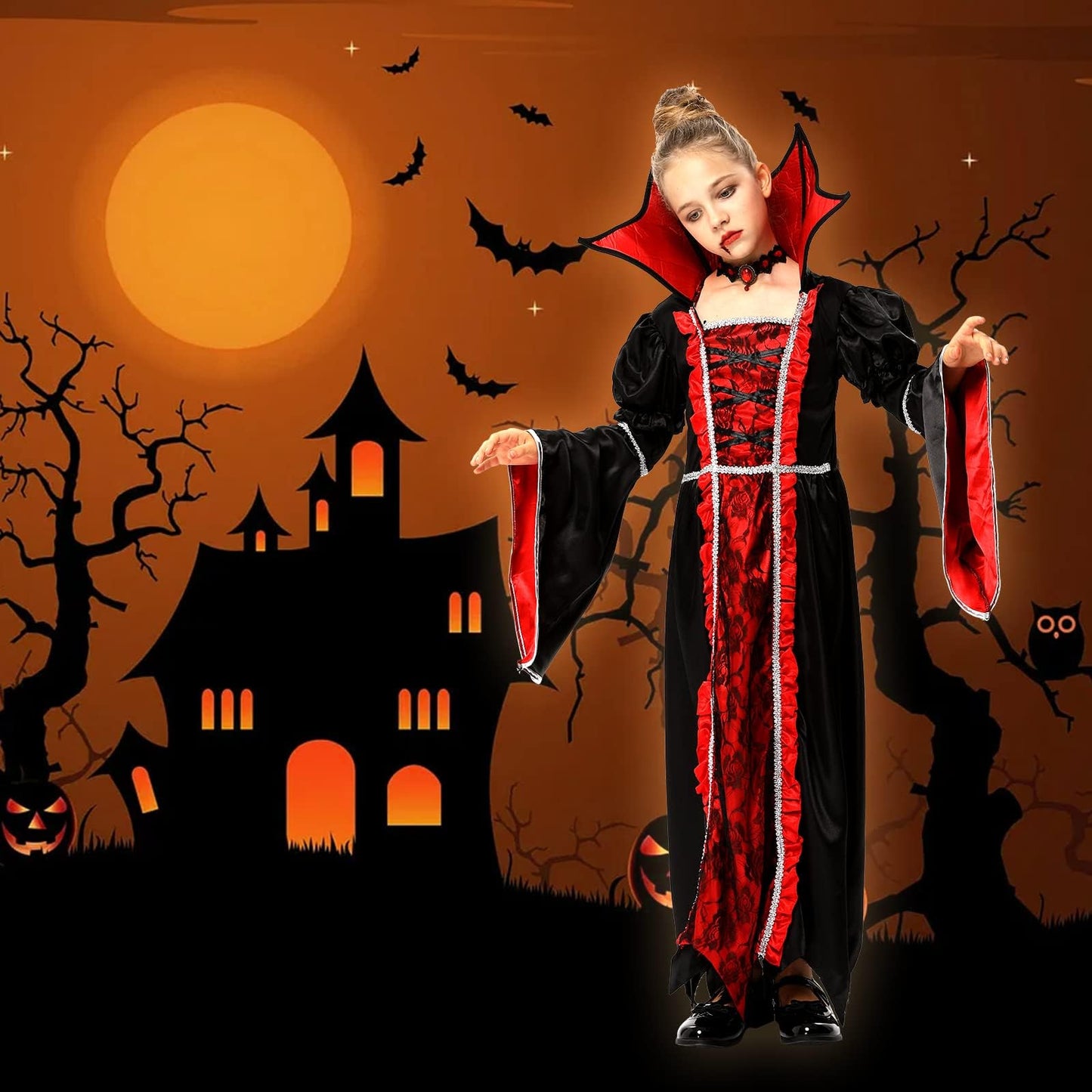 Twister.CK Royal Vampire Costume for Girls,S