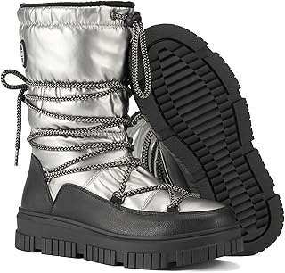 HISEA Snow Boots for Women Waterproof, Warm Fleece Lined Rain Boots for Winter Ski Cold Weather
