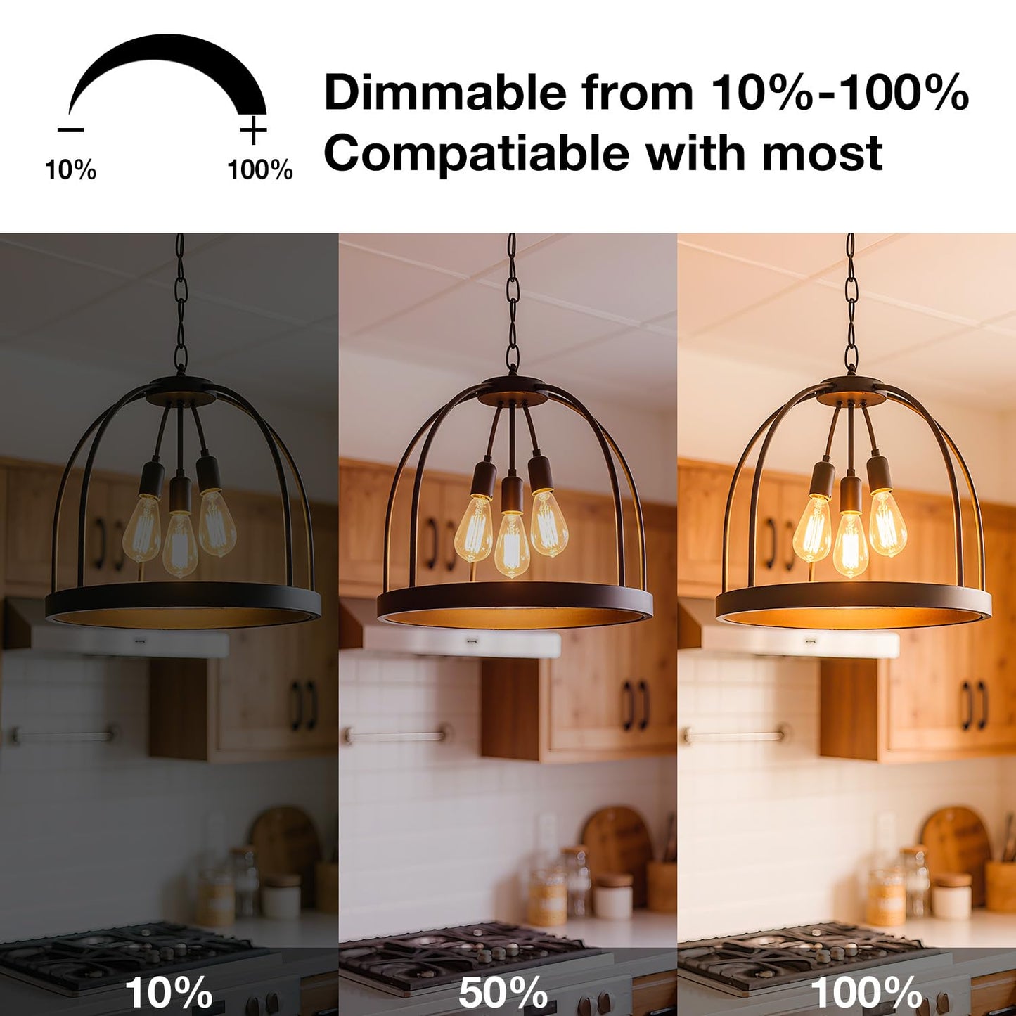 DAYBETTER Vintage LED Edison Bulbs, E26 Led Bulb 60W Equivalent, Dimmable Led Light Bulbs, High Brightness 6W 800 LM Warm White 2700K, ST58 Antique LED Filament Bulbs, Clear Glass, 12 Pack