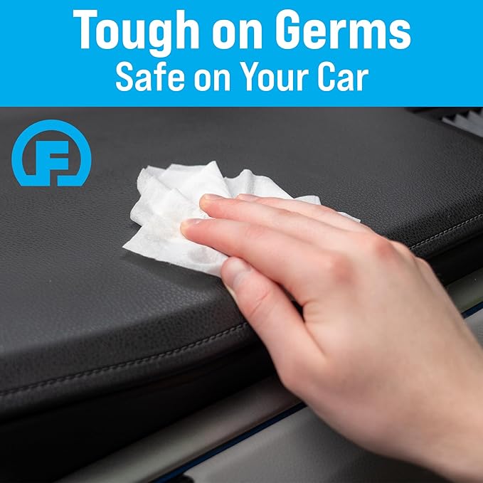 Fortress Car Interior Wipes with Microfiber Cloth (25 ct, Pack of 25) for Car Interior Cleaning, Dashboard, Seats, Detailing, and Steering Wheel [Travel Size] Skin-Safe Car Interior Cleaner Supplies