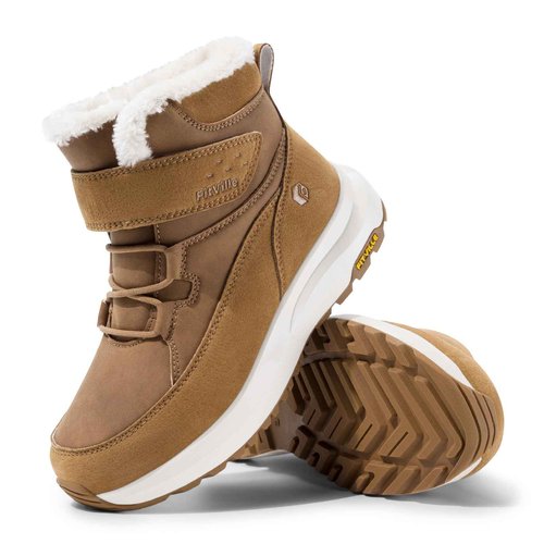 FitVille Womens Wide Snow Boots Fur Lined Boots for Women Winter Warm Boots Wide Width Womens Outdoor Snow Booties (Cooper Brown, 8.5 Wide)