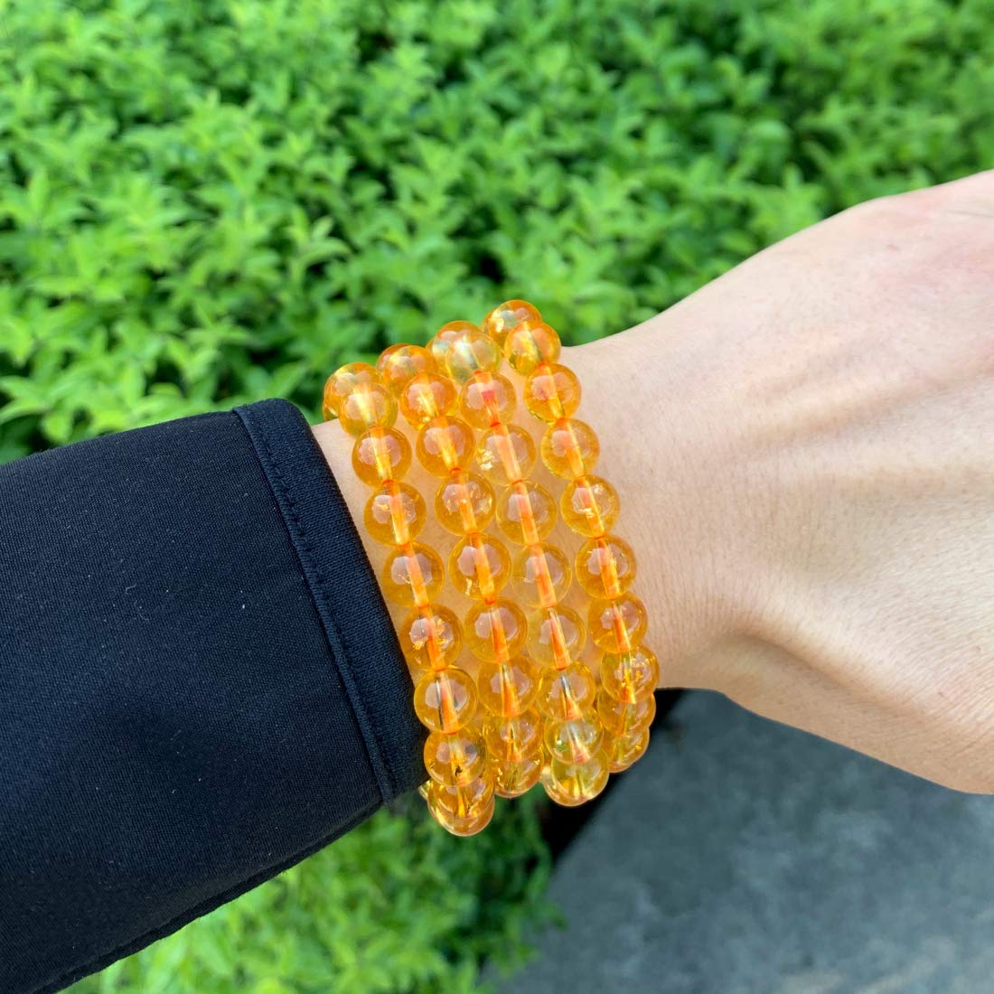 Adabele Real Natural Yellow Citrine Bracelet 8 inch Stretch Gemstone Beaded Bracelet Chakra Healing Crystal Stone Jewelry Women