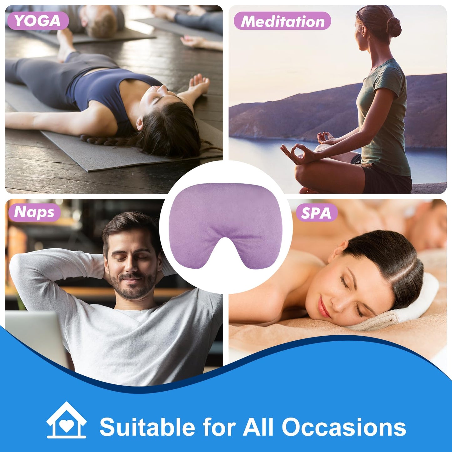 Atsuwell Sinus Mask, Warm Cold Compress Eye Mask for Dry Eyes, Weighted Eye Pillow Microwavable Face Heating Pad for Soothing Sinus Pressure and Relaxation, Pink