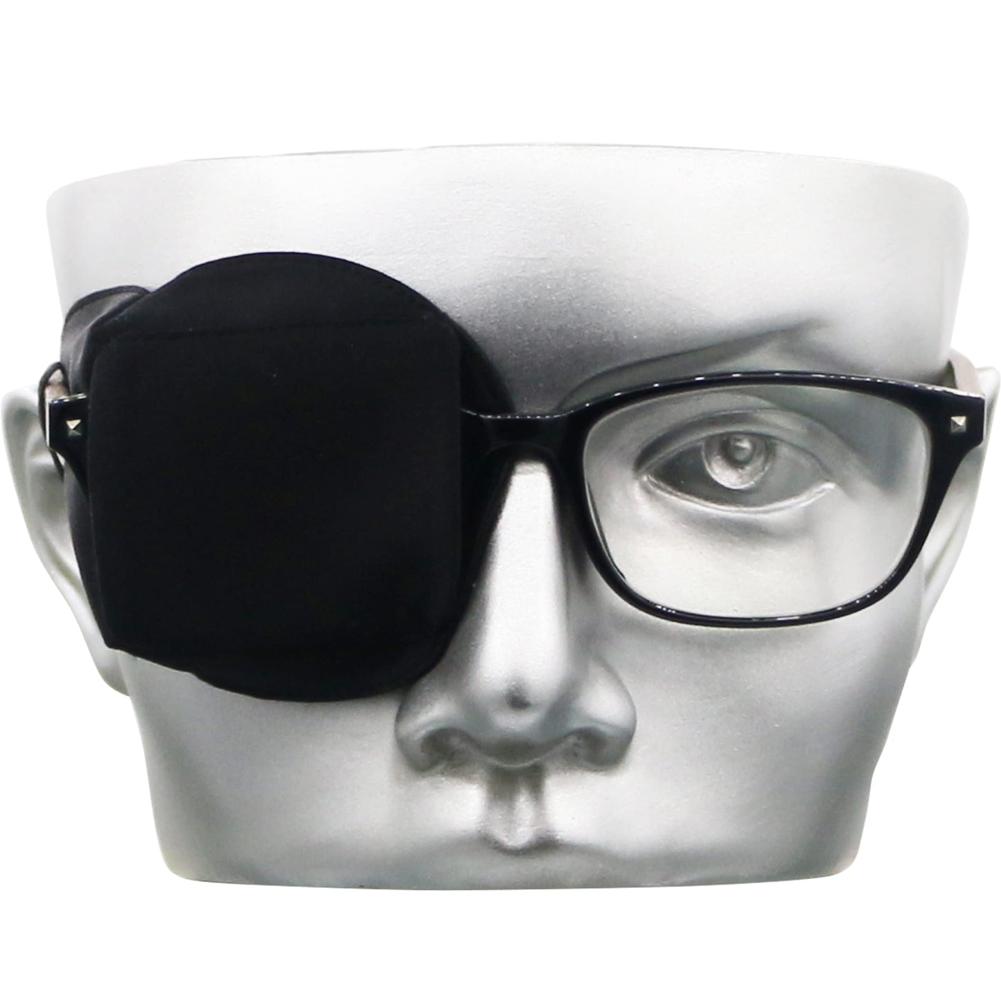 Astropic 3D Silk Eye Patch for Adults Kids | Medical Eyepatch for Glasses (Balck, Right Eye)