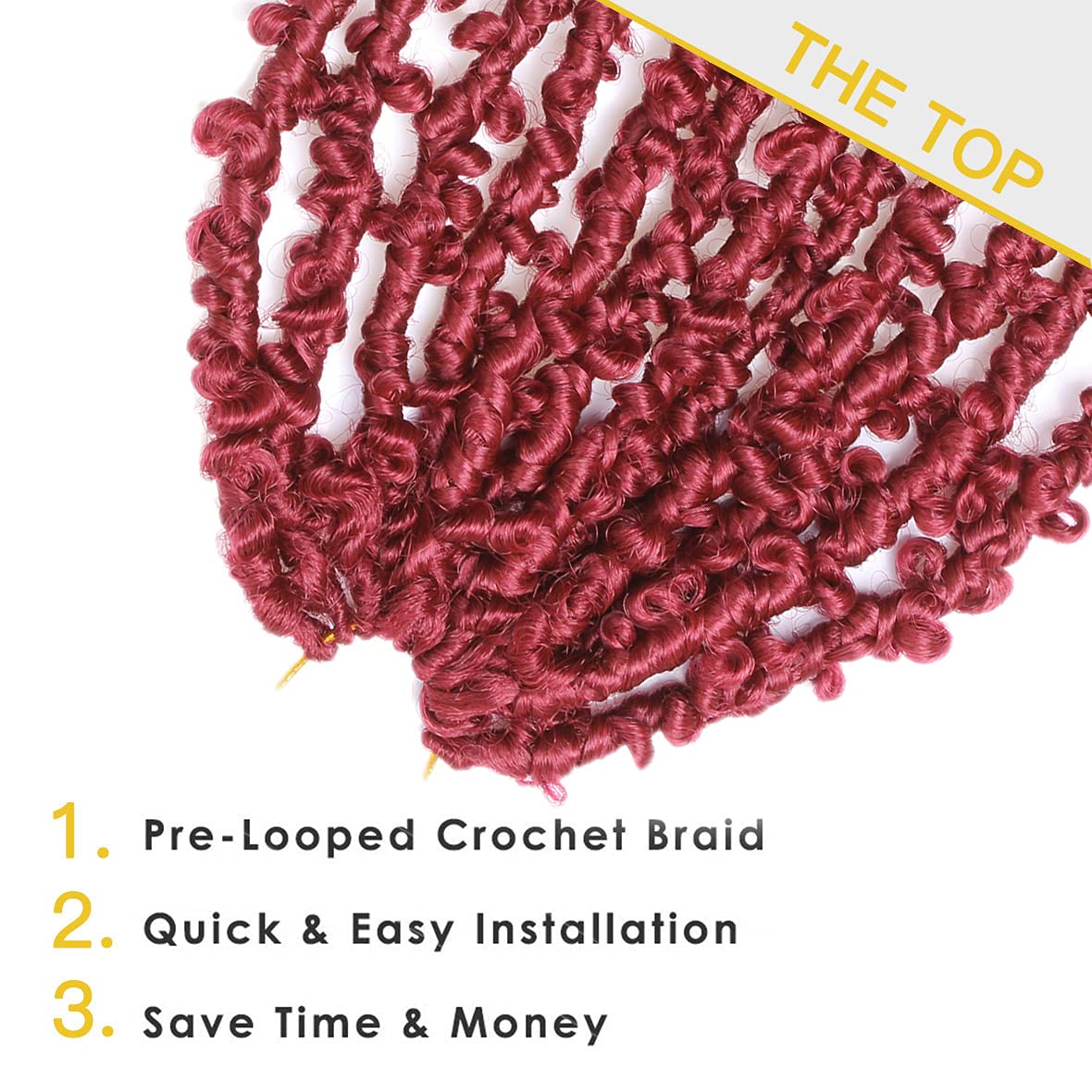 ZRQ Butterfly Locs Crochet Hair Short 12 Inch Burgundy Bob Distressed Butterfly Twist Locs Crochet Hair Crochet Braids Pre-loope