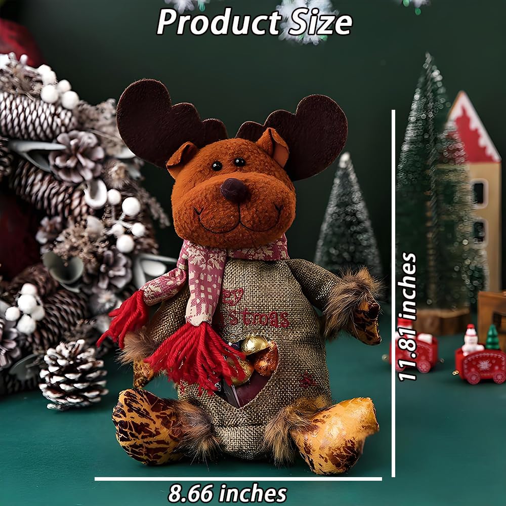 2026 New Christmas Gift Bags Zipper Design, Reusable Christmas Zipper Gift Bags, Thickened Felt Material, For Packaging of Apples, Candies, Small Toys and Gifts (Set A + Set B, 6pcs)