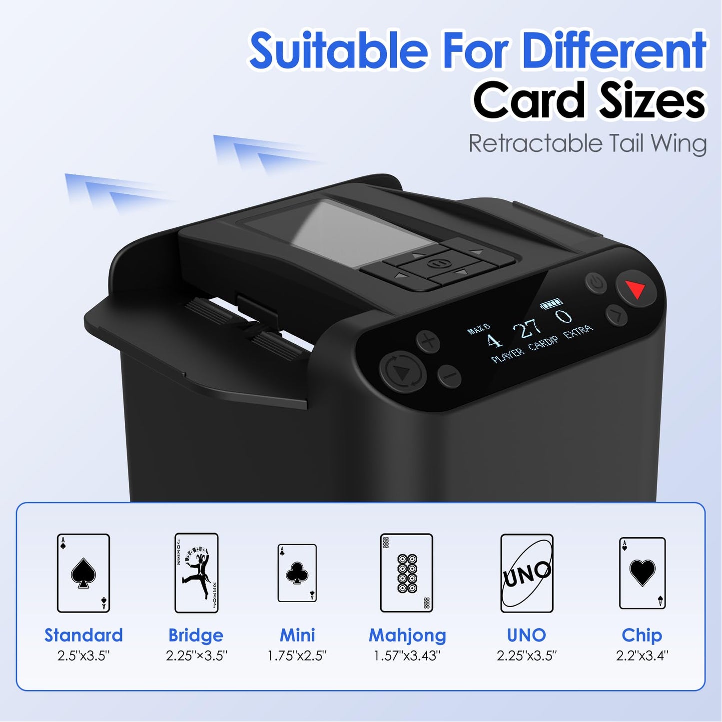 Automatic Card Shuffler and Dealer 2-in-1 with Extra Gift 100PCS Poker Set and Casino Felt - Support 12 Players, 4 Drawing Remotes, Built-in Gameplays, 360°/180° Deal, 2 Decks for Poker, UNO, Phase 10