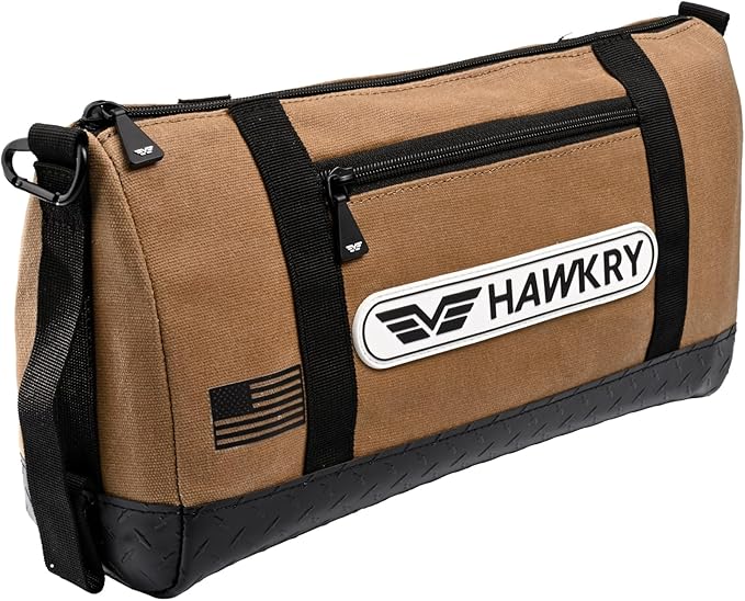 HAWKRY Heavy Duty Canvas Tool Bag – Waterproof Canvas Zipper Pouch, Garden Tool Bag, Construction Bags Heavy Duty, Small Zipper Pouch, Motorcycle Tool, Multipurpose Fishing Bag