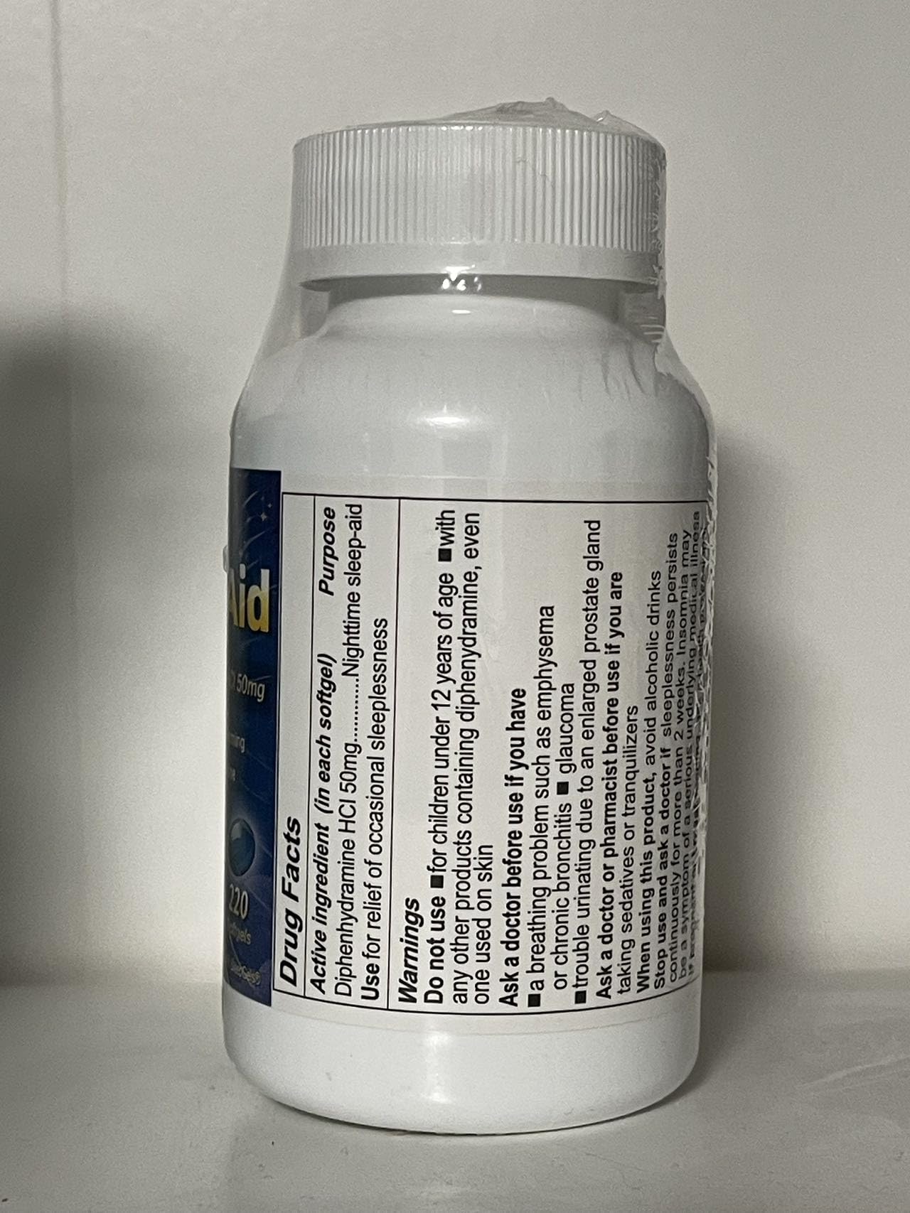 RXZELL Sleep Aid, Diphenhydramine Softgels 50mg, Easy-to-Swallow, Supports Deeper Restful Sleeping, Non Habit-Forming (220 Counts | Pack of 2)