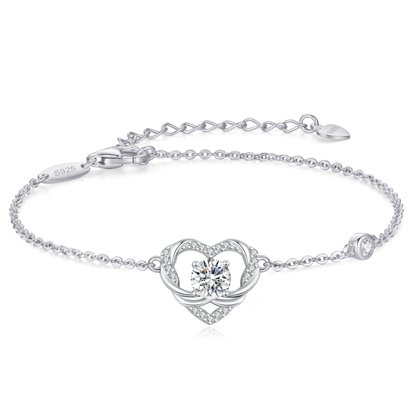 OOBEE Moissanite Bracelets for Women, 925 Sterling Silver Gold Plating Lab-Created Diamond Bracelet，Ideal Anniversary Birthday Christmas Valentine Mothers Day Jewelry Gifts for Women Mom Wife Her