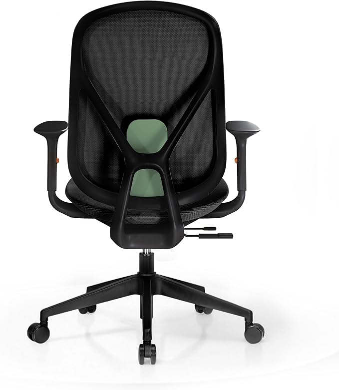 Ergonomic Home Office Chair – Breathable Mesh, Built-in Lumbar Support, Adjustable Arms & Smooth Wheels, Up to 270lbs (Black)
