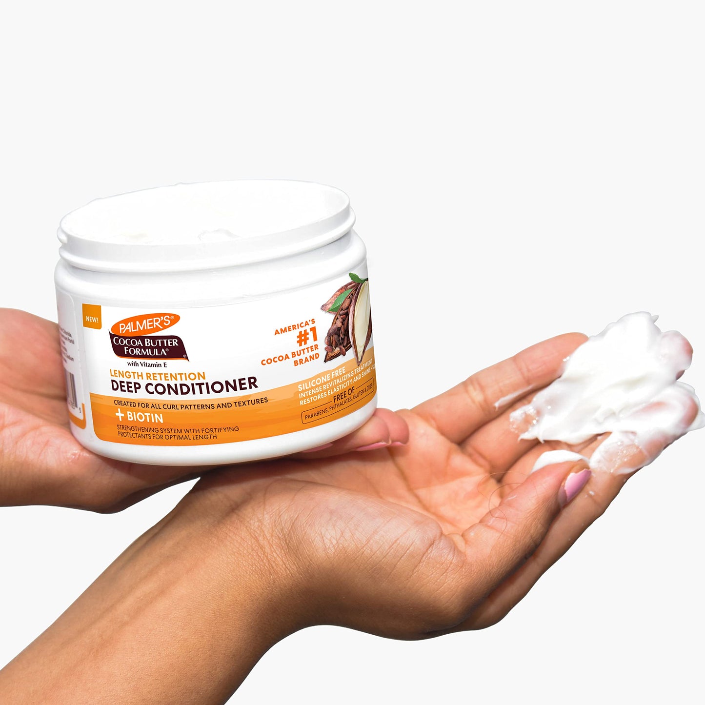 Palmer's Cocoa Butter & Biotin Length Retention Deep Conditioner, Strengthen, Nourish and Restore Elasticity and Shine, Suitable