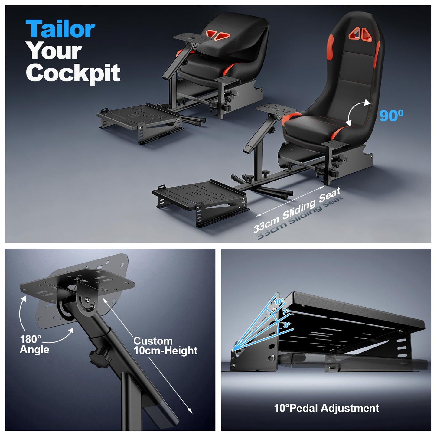 DIWANGUS Racing Simulator Cockpit with Reinforced Frame, Foldable Sim Racing Cockpit for Fanatec CSL DD, Logitech G29 G923 G920 G PRO RS50, MOZA R3 R21 R25 Thrustmaster, Fanatec, PS5, Xbox, PC