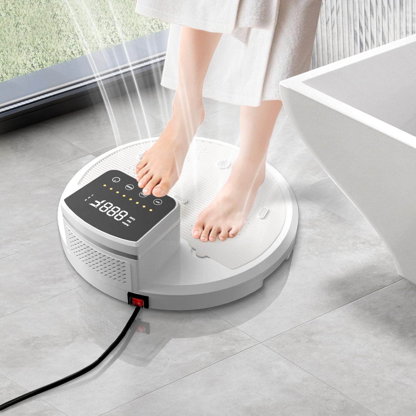 ZELLOXY Full Body Dryer After Shower for Bathroom, Waterproof Shower Dryer with Pre-Warm, Anti-Slip Foot Pad and Intelligent Touch Screen