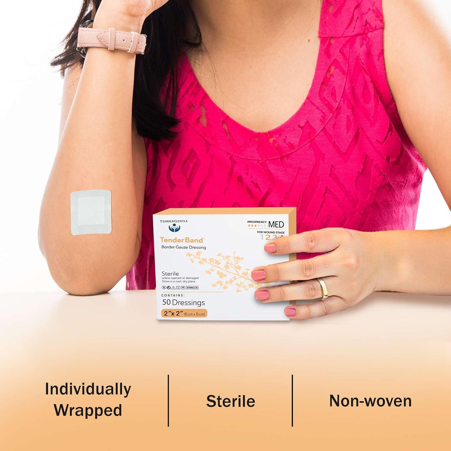 Island Dressing Bordered Gauze 2x2-50 Gauze Bandages for Wound Protection - Good for Hospitals, Medical Facilities, First Aid Kits, and More