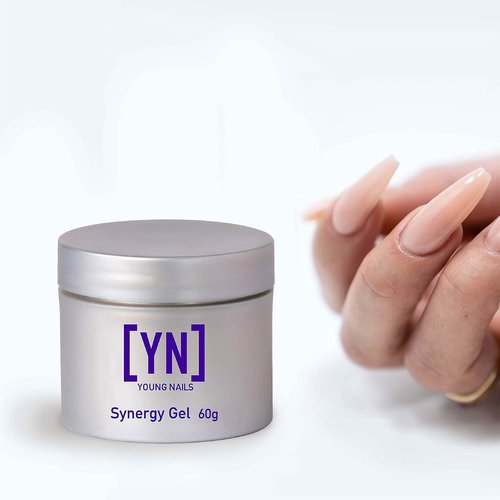 Young Nails Synergy Gel System, Building Gel - Hard Builder Gel, Superior Adhesion & Strength, Structured Nail Gel Builder - Sculptor Gel, Clear, 60g