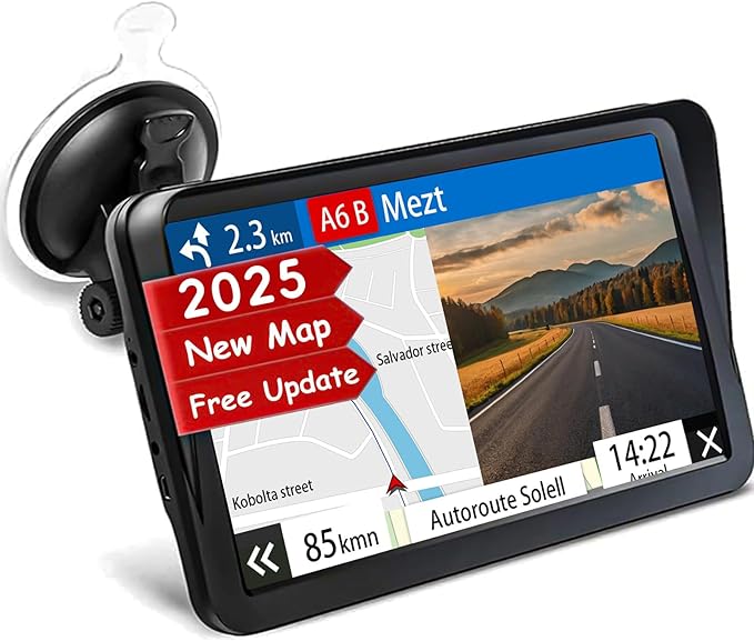 GPS Navigator for Car, Truck GPS 9 Inch Touch Screen, Latest 2025 Maps for Car GPS, RV GPS Support Voice Turn-by-Turn Guid...