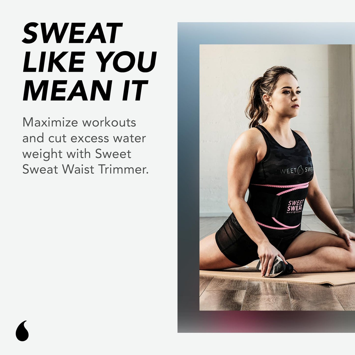Sports Research Sweet Sweat Waist Trimmer (Core Series) - Premium Sweat Enhancing Fitness Band for Women & Men - Adjustable Fit · Latex-Free Neoprene - Pink Logo, Medium