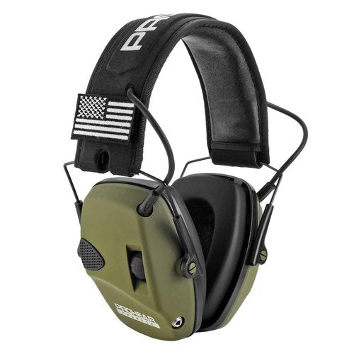 PROHEAR Electronic Ear Protection for Shooting with 4X Sound Amplification, Gun Range Hearing Protection Muffs, NRR 23dB Noise Reduction Headphones for Hunting, Black and Green
