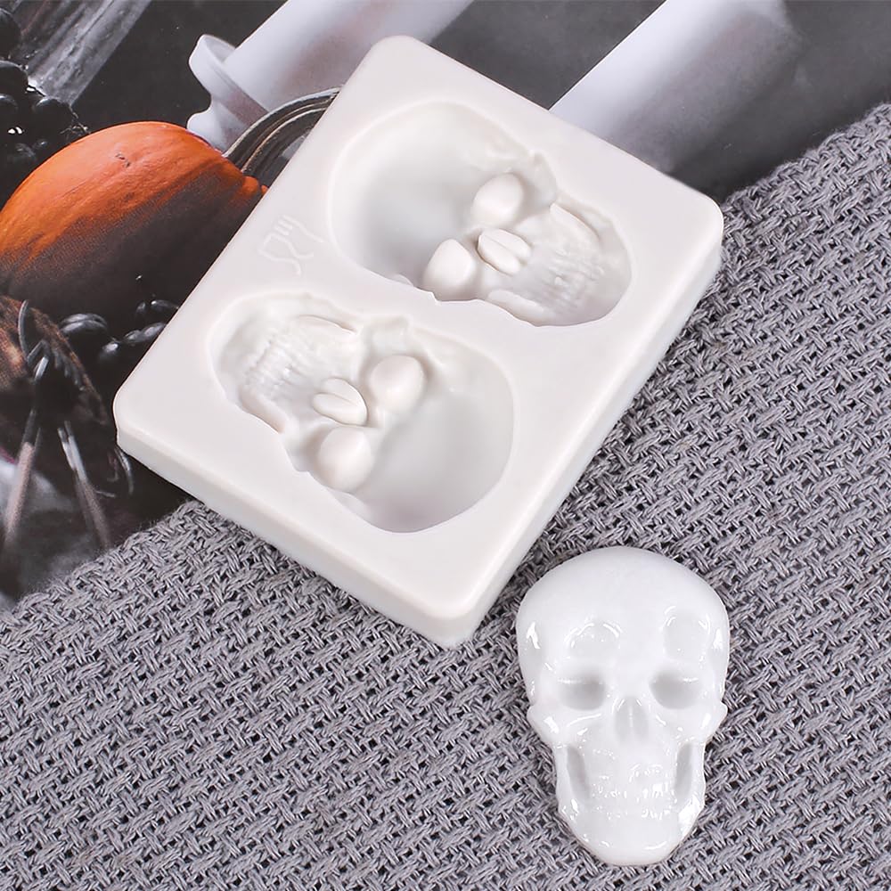 KOOBOOK 1Pcs Creative Skeleton Head Skull Silicone Cake Decoration Mold Chocolate Candy Molds Pastry DIY Candy Tools